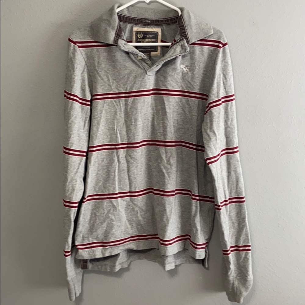 Men’s Large Abercrombie and Fitch striped polo